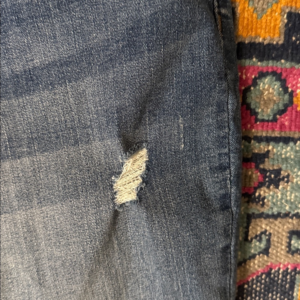 Kut from the Kloth Distressed Blue Boyfriend Jeans - Picture 4 of 6
